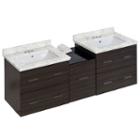 61.5-in. W Wall Mount Dawn Grey Vanity Set For 3h4-in. Drilling Bianca Carara Top White Um Sink