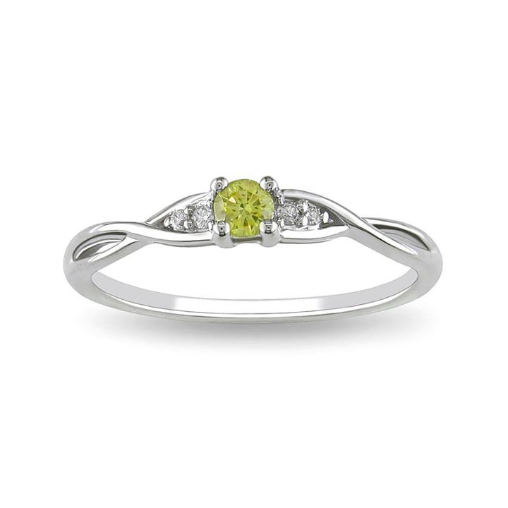 1/7 Ct. T.w. Yellow Color-enhanced Diamond Ring