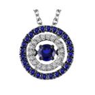 Limited Quantities 1/3 Ct. T.w. White And Color-enhanced Blue Diamond Pendant