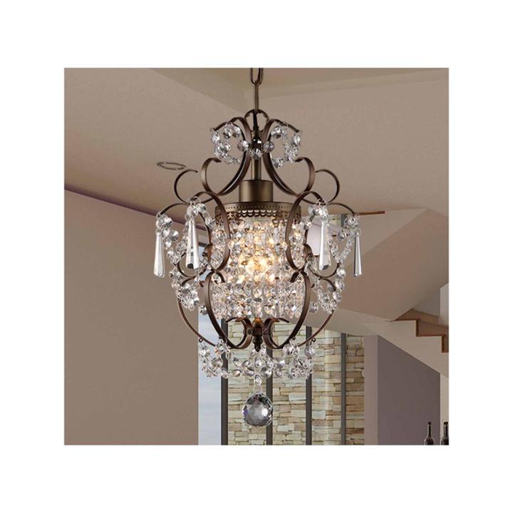 Warehouse Of Tiffany Rosalie 1-light Antique Bronze 11-inch Crystal Chandelier