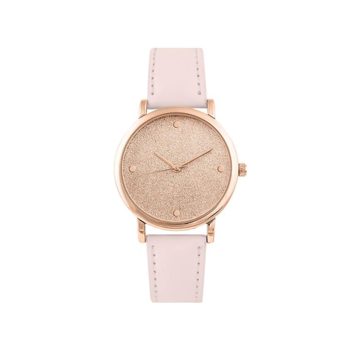 Mixit Glitter Dial Womens Pink Strap Watch-pts2325rglp