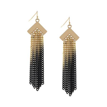 Nicole Miller Ombr Chain Fringe Earrings