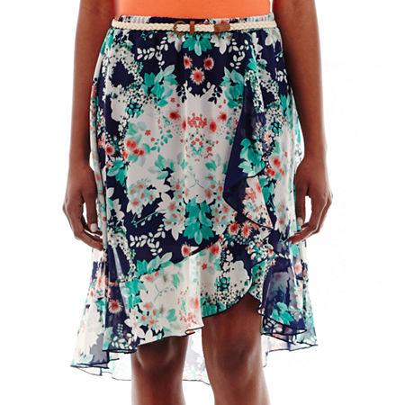 By & By High-low Chiffon Print Skirt