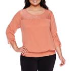 Alyx 3/4 Tie-sleeve Lace Detail Blouse - Plus