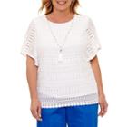 Alfred Dunner Corsica Solid Textured T-shirt-plus