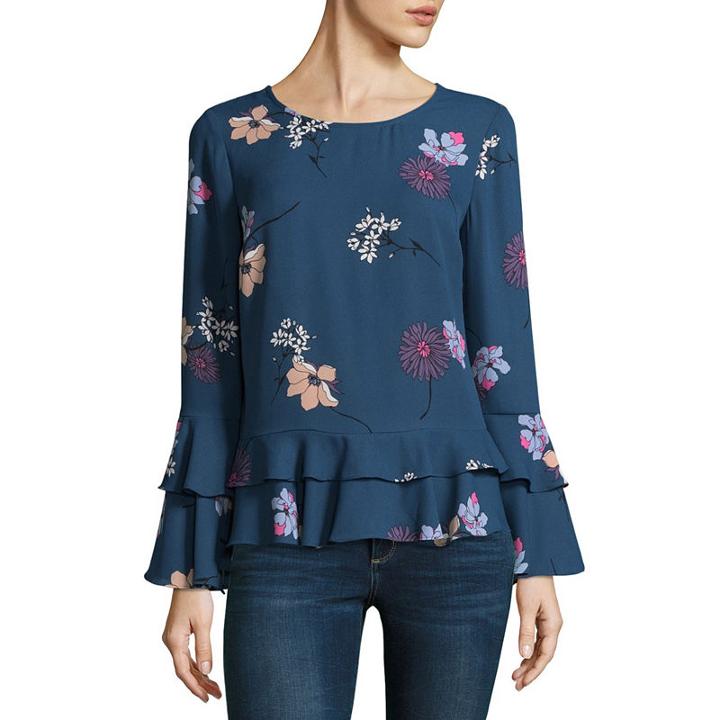 A.n.a. Tiered Ruffle Hem Blouse