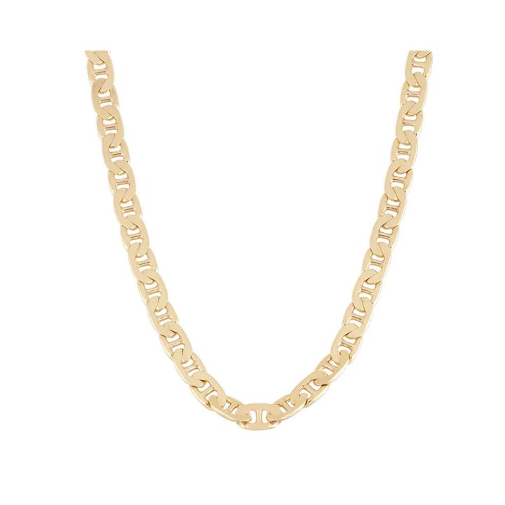 Mens 18k Yellow Gold Over Silver 20 Mariner Chain Necklace