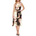 Perceptions Sleeveless Floral Fit & Flare Dress