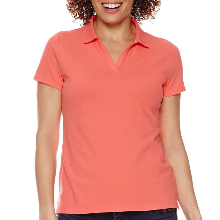 St. John's Bay Short-sleeve Piqu Polo Shirt - Petite