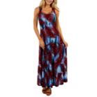 24/7 Comfort Apparel Peacock Princess Maxi Dress