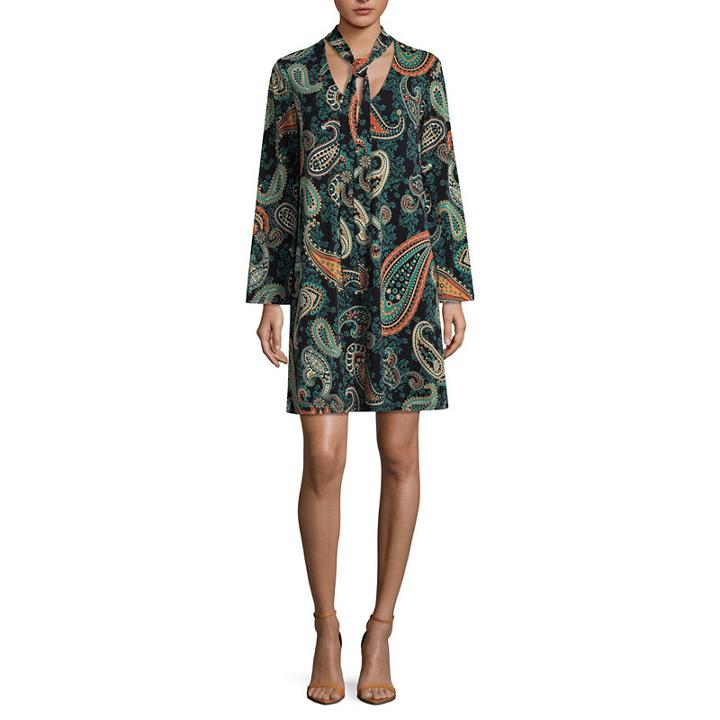 Weslee Rose Long Sleeve Shift Dress
