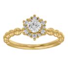 Womens 1/2 Ct. T.w. Round White Diamond Gold Over Brass Engagement Ring