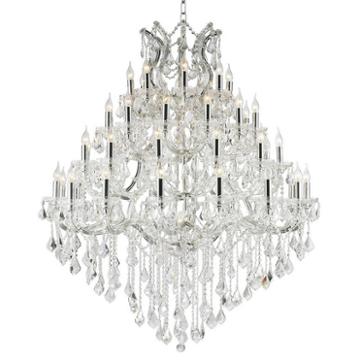 Maria Theresa Collection 49 Light 4-tier Chrome Finish And Clear Crystal Chandelier