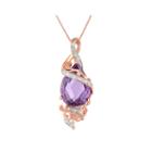 Limited Quantities! 14k Rose Gold Over Silver Lab-created Alexandrite And Lab-created White Sapphire Pendant