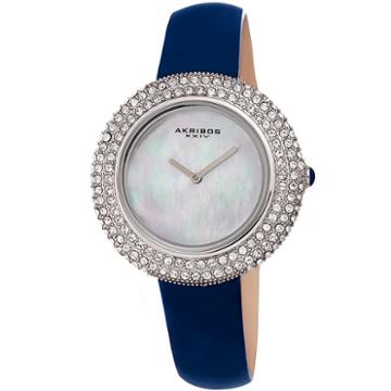 Akribos Xxiv Womens Blue Strap Watch-a-1049bu