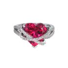 Lab-created Ruby & White Sapphire Heart Ring