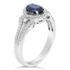 Womens 1/4 Ct. T.w. Genuine Sapphire Blue 10k Gold Oval Cocktail Ring