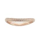 Personally Stackable 18k Rose Gold Over Sterling Silver Beaded Dome Wave Ring