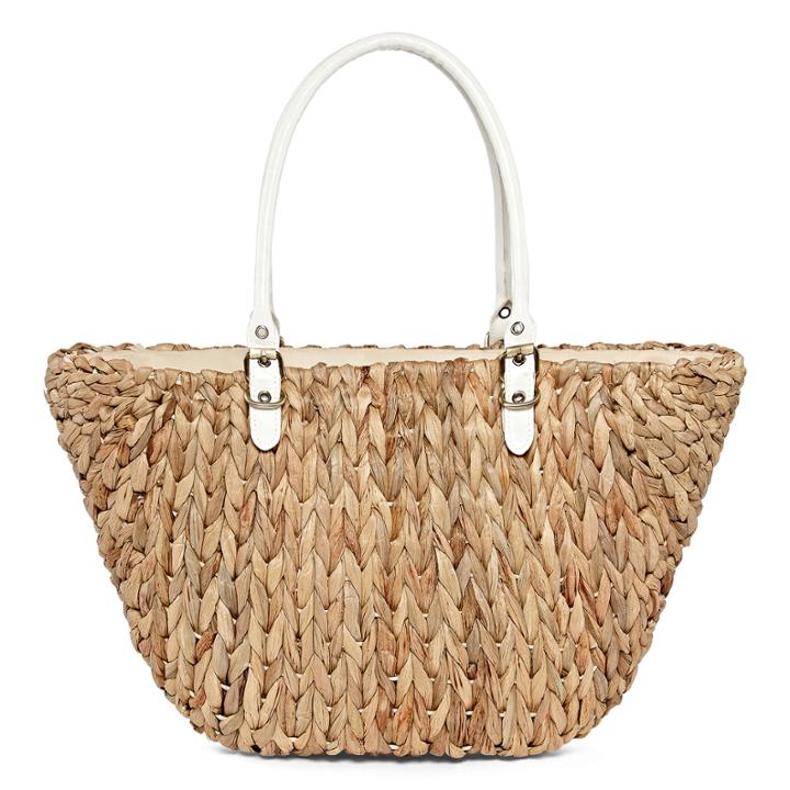 Straw Studios Water Hyacinth Contrast Tote