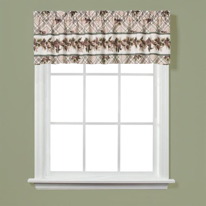 Saturday Knight Pinecone Plaid Rod-pocket Tailored Valance
