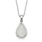 Genuine Moonstone And Lab-created White Sapphire Sterling Silver Pendant Necklace