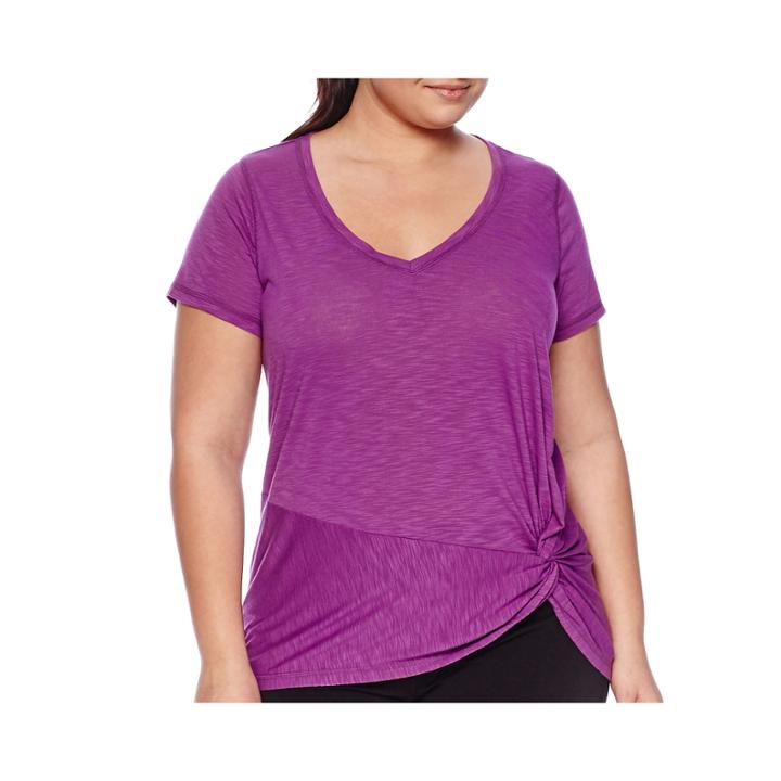Xersion&trade; Short-sleeve Tie-knot Tee - Plus