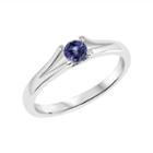 Womens Purple Tanzanite Sterling Silver Solitaire Ring