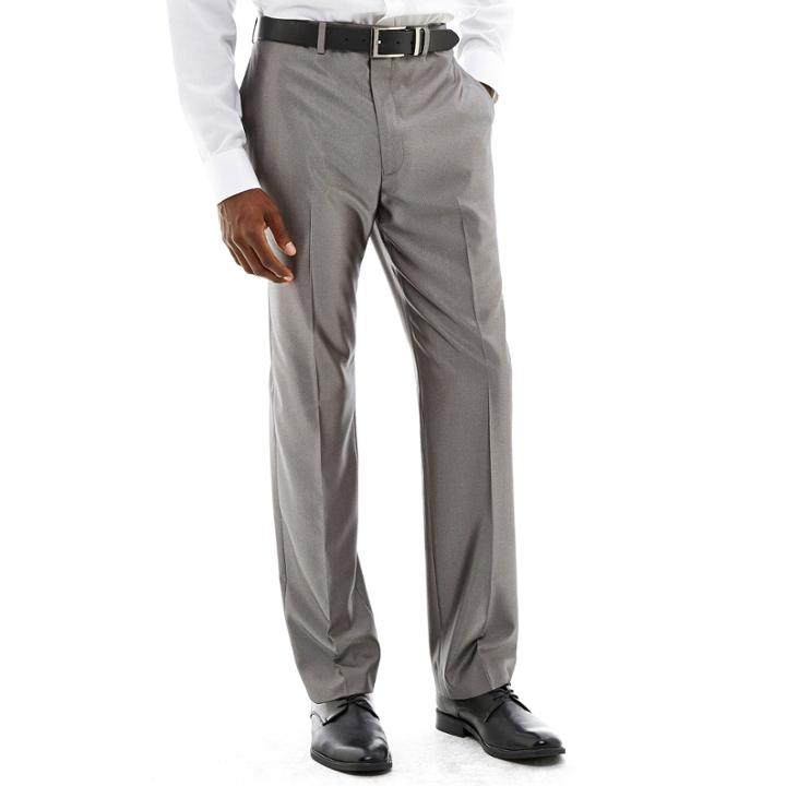 Claiborne Shimmer Herringbone Flat-front Stretch Suit Pants