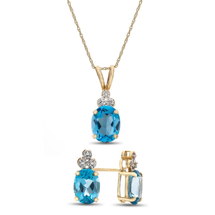 Womens 2-pc. Blue Topaz 10k Gold Jewelry Set