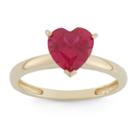 Womens Lab Created Red Ruby 10k Gold Cocktail Ring