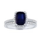 Modern Bride Gemstone Womens 1 1/4 Ct. T.w. Multi-shape Blue Sapphire 10k Gold Engagement Ring