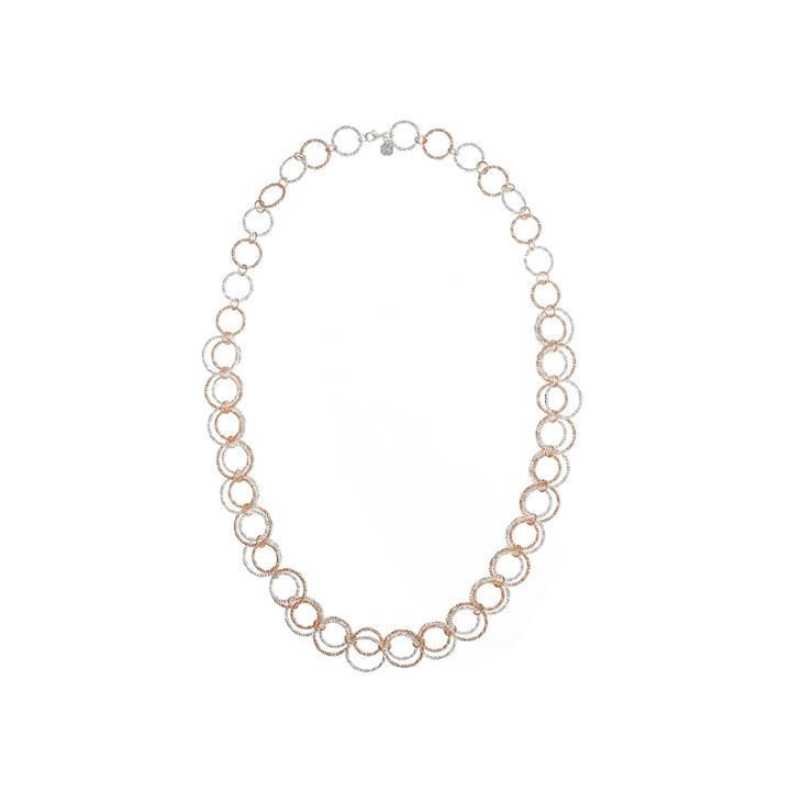 Monet Two-tone Circle Long Link Necklace