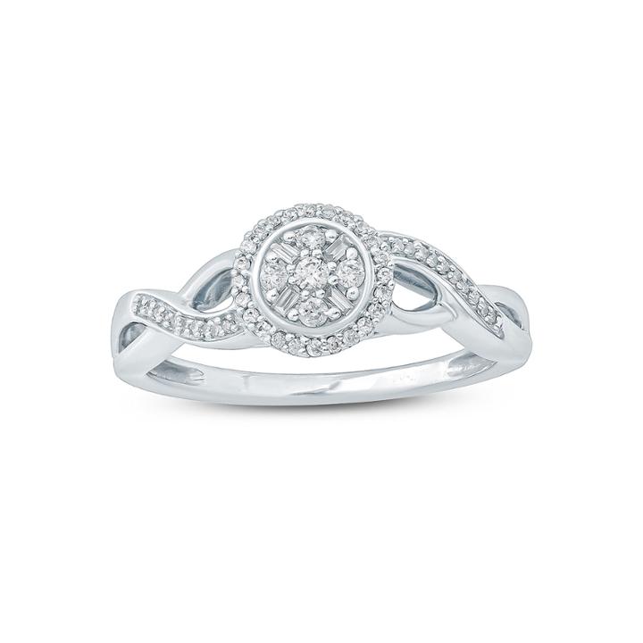 Womens 1/5 Ct. T.w. Genuine White Diamond 10k Gold Promise Ring