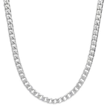 Made In Italy Sterling Silver 24 8-sided Curb Chain