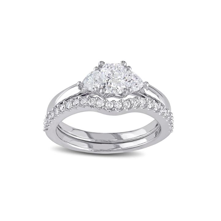 1-1/5 Ct. T.w. Diamond 14k White Gold Bridal Ring Set