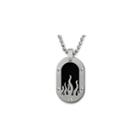 Mens Flame Pendant Necklace Stainless Steel