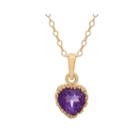 Genuine Amethyst 14k Gold Over Silver Pendant Necklace