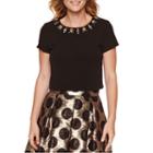 Ronni Nicole Short Sleeve Crepe Blouse