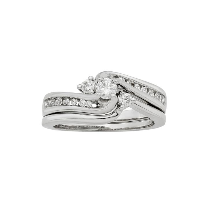 Limited Quantities 1/2 Ct. T.w. Diamond 14k White Gold Bridal Ring Set