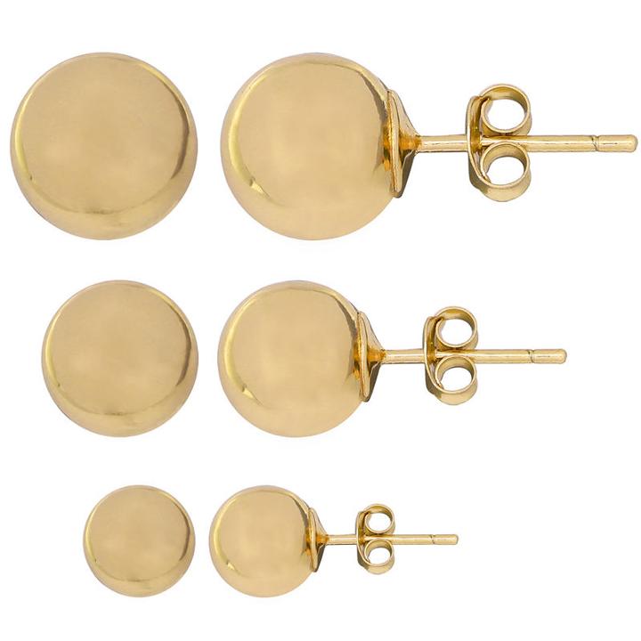 Silver Treasures 3 Pair Gold Over Silver Earring Sets