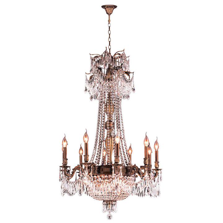 Winchester Collection 15 Light Antique Bronze Finish And Clear Crystal Chandelier