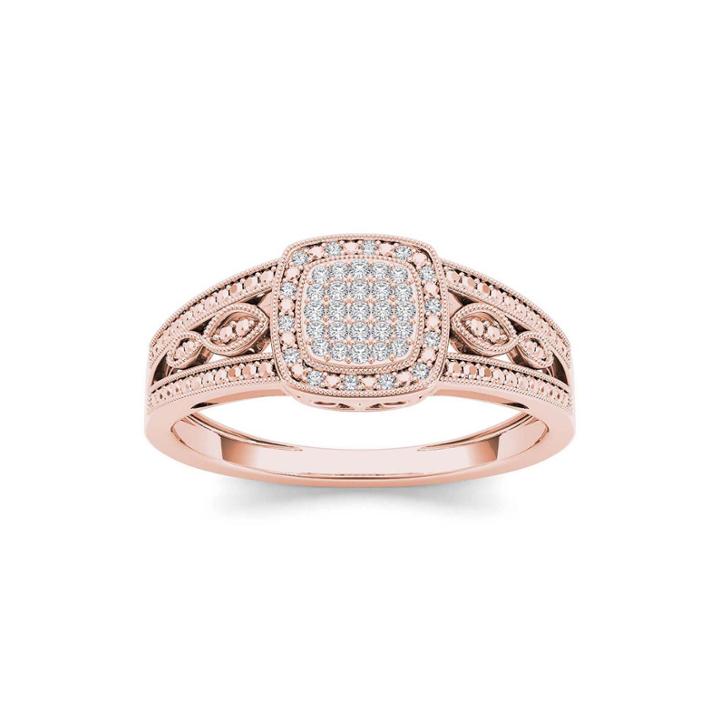 1/10 Ct. T.w. Diamond 10k Rose Gold Engagement Ring