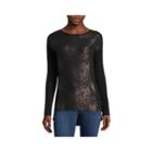 A.n.a Long Sleeve Crew Neck Animal T-shirt-womens Talls