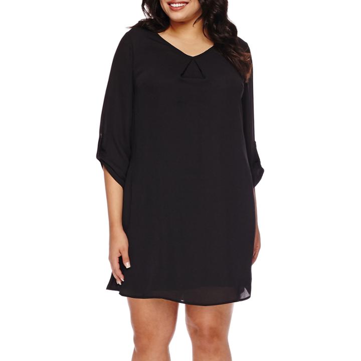 Decree Long-sleeve Popover Dress - Juniors Plus