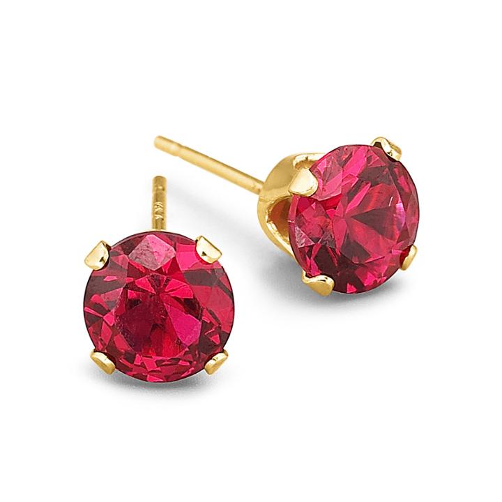 Lab-created Ruby Round Stud Earrings