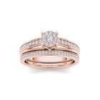 3/8 Ct. T.w. Diamond 10k Rose Gold Bridal Ring Set