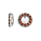 Genuine Garnet And Diamond Accent Sterling Silver Earring Jackets
