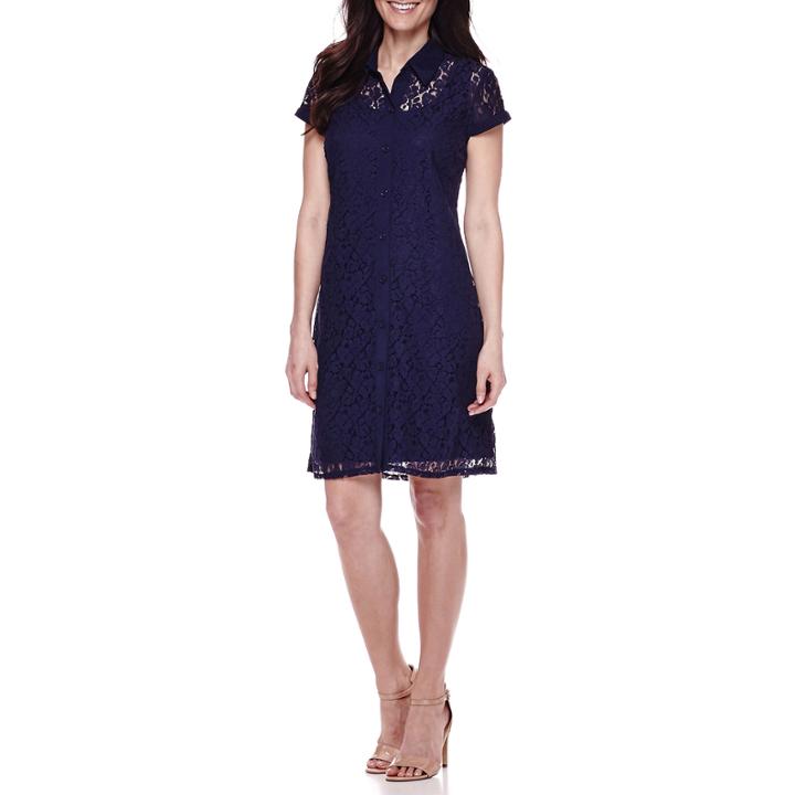 Studio 1 Cap-sleeve Lace Sheath Dress - Petite