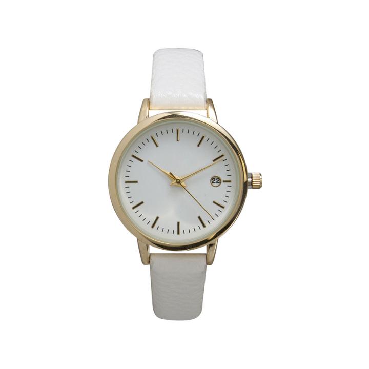 Olivia Pratt Womens Date Display Dial White Leather Watch 15421