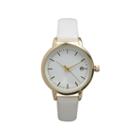 Olivia Pratt Womens Date Display Dial White Leather Watch 15421